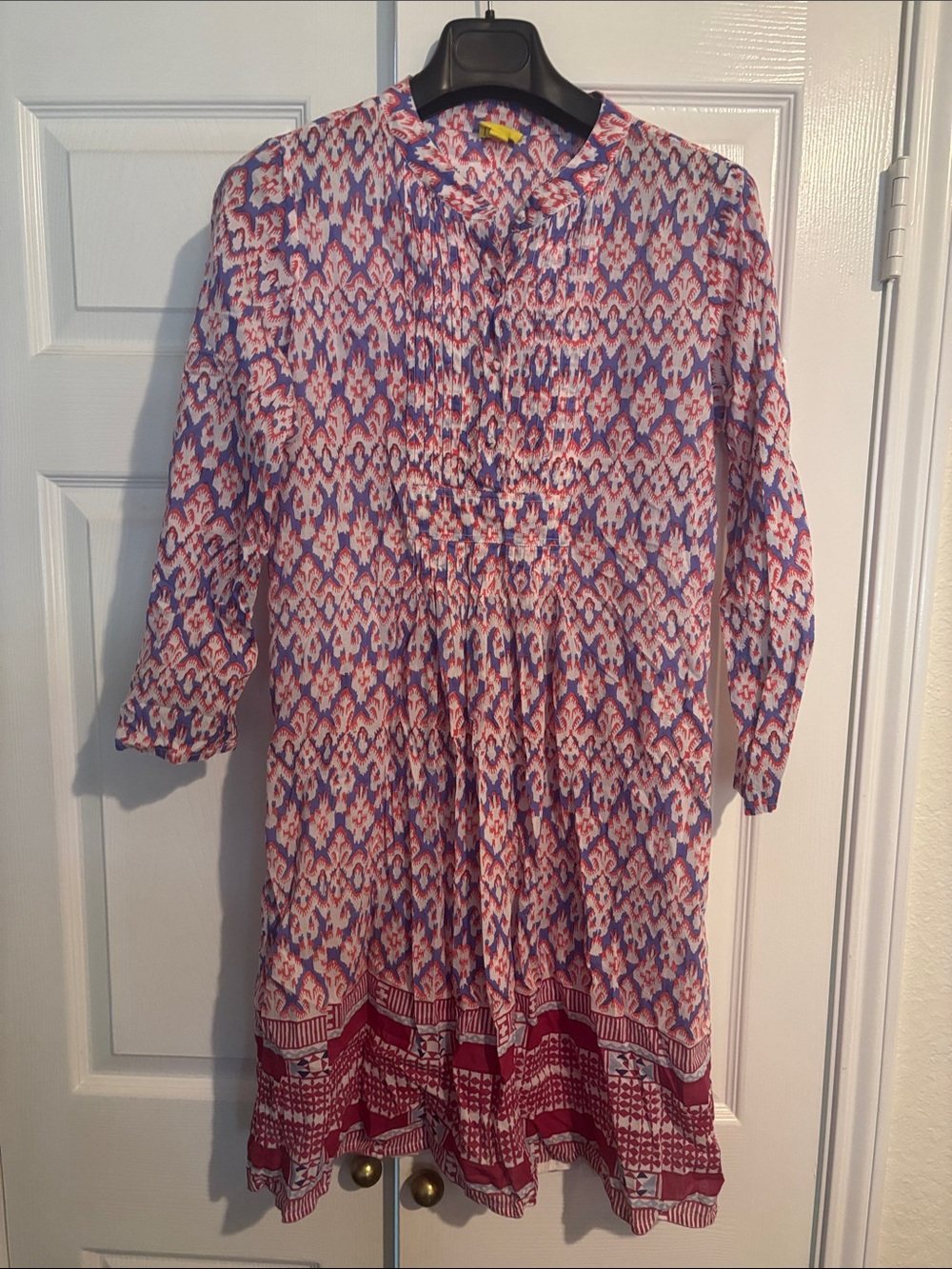 Roberta Roller Rabbit Purple & Red Ikat-Style Long Sleeve Dress